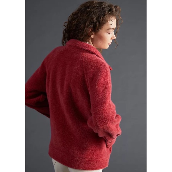 Anthropologie Houndstooth shirt Jacket Coat shacket new Nwt Greylin rust red - Picture 5 of 10